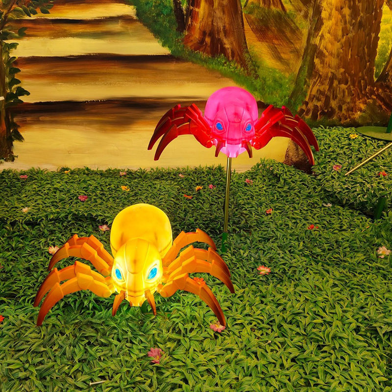 Art Deco Waterproof Animated Spider &amp; Web LED Outdoor Light - Crawling Motion &amp; Sound For Garden Halloween Decor