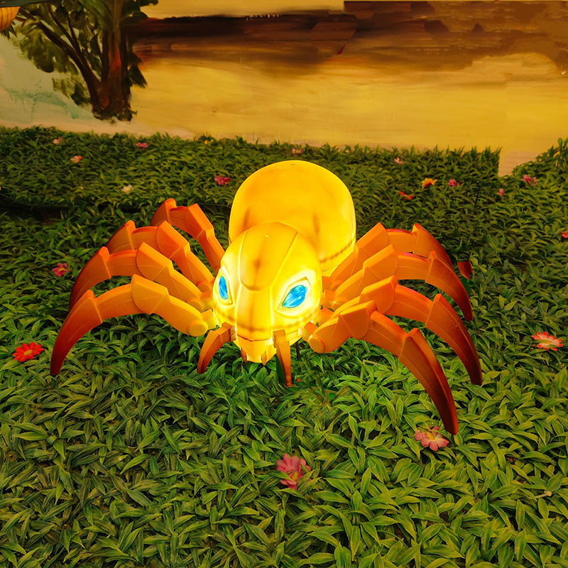 Art Deco Waterproof Animated Spider &amp; Web LED Outdoor Light - Crawling Motion &amp; Sound For Garden Halloween Decor