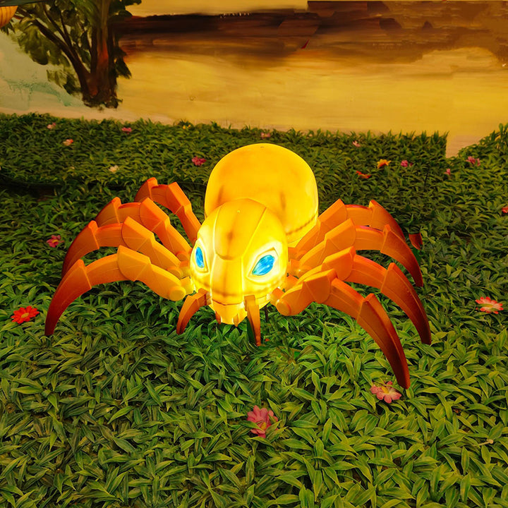 Art Deco Waterproof Animated Spider &amp; Web LED Outdoor Light - Crawling Motion &amp; Sound For Garden Halloween Decor