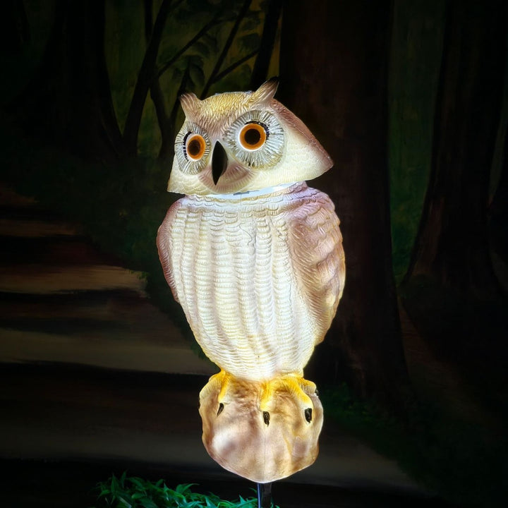 Creative Waterproof Animated Owl LED Outdoor Light - Rotating Head Landscape Decor For Garden