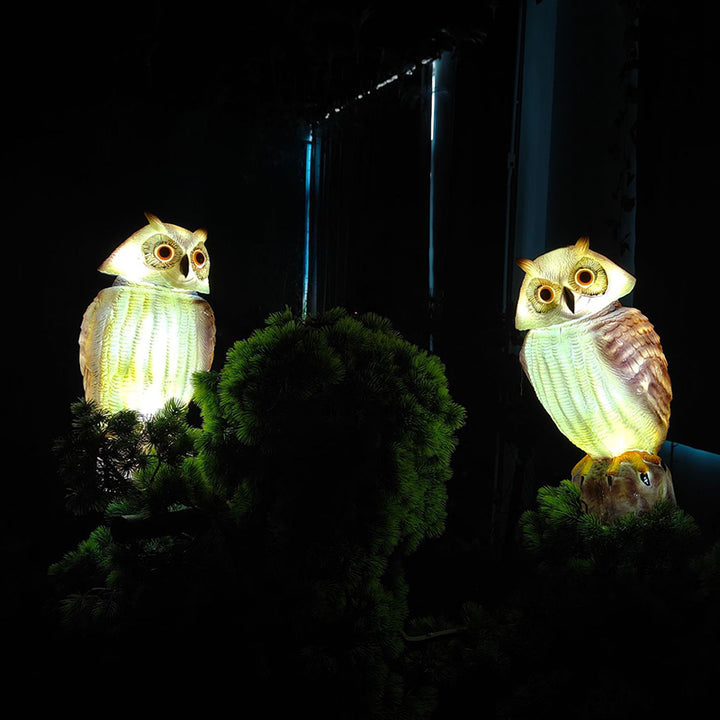 Creative Waterproof Animated Owl LED Outdoor Light - Rotating Head Landscape Decor For Garden