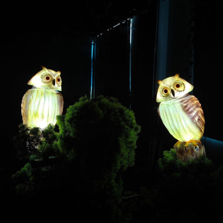 Creative Waterproof Animated Owl LED Outdoor Light - Rotating Head Landscape Decor For Garden