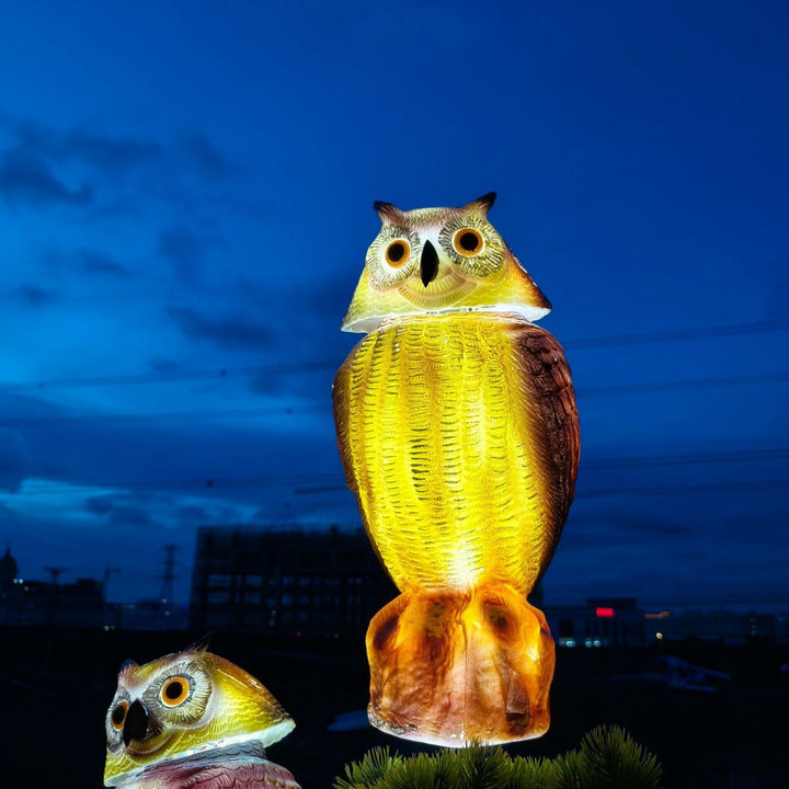 Creative Waterproof Animated Owl LED Outdoor Light - Rotating Head Landscape Decor For Garden