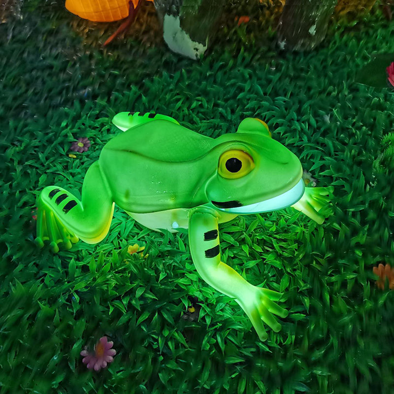 Art Deco Waterproof Animated Frog LED Outdoor Light - Moving Mouth &amp; Sound For Outdoor Patio Landscape Decor