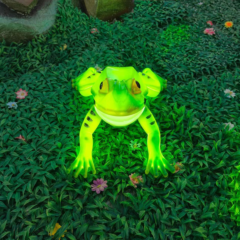 Art Deco Waterproof Animated Frog LED Outdoor Light - Moving Mouth &amp; Sound For Outdoor Patio Landscape Decor