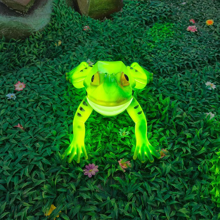 Art Deco Waterproof Animated Frog LED Outdoor Light - Moving Mouth &amp; Sound For Outdoor Patio Landscape Decor