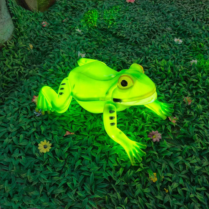 Art Deco Waterproof Animated Frog LED Outdoor Light - Moving Mouth &amp; Sound For Outdoor Patio Landscape Decor