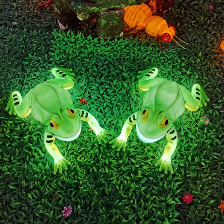 Art Deco Waterproof Animated Frog LED Outdoor Light - Moving Mouth &amp; Sound For Outdoor Patio Landscape Decor