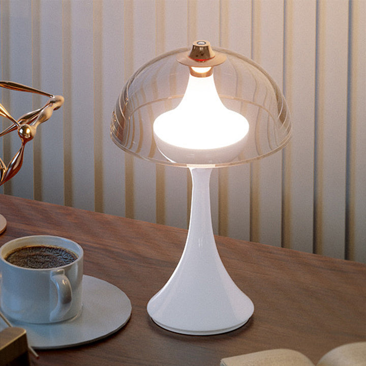 Modern 3-Level Dimming Table Lamp - Semicircle LED Ambient Light Aluminum Cone Base Bedside Lamp For Bedroom