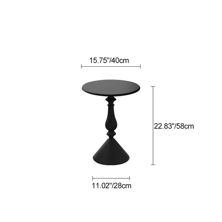 Table basse ronde moderne minimaliste en fibre de densité moyenne et métal avec base style bougeoir pour salon 