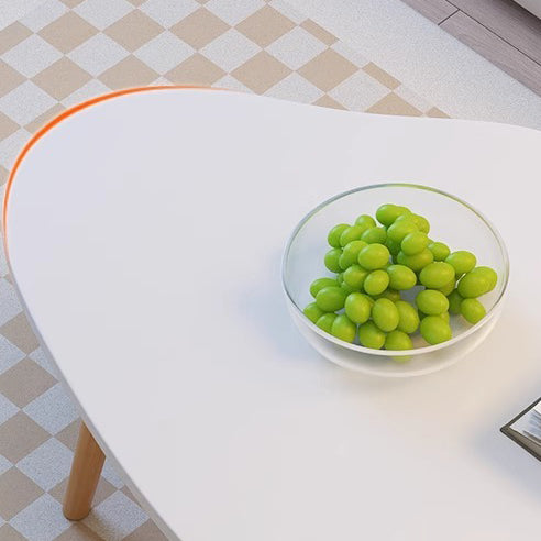 Modern Minimalist Metal & Wood Irregular Cloud-Shaped Coffee Table For Living Room