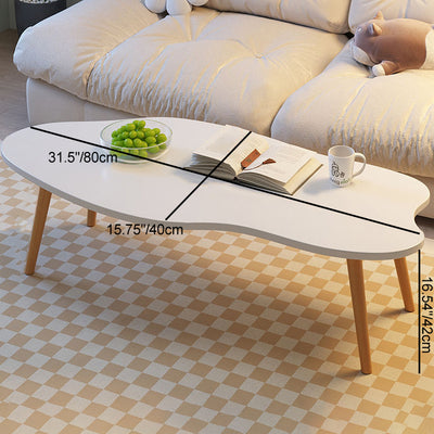 Modern Minimalist Metal & Wood Irregular Cloud-Shaped Coffee Table For Living Room