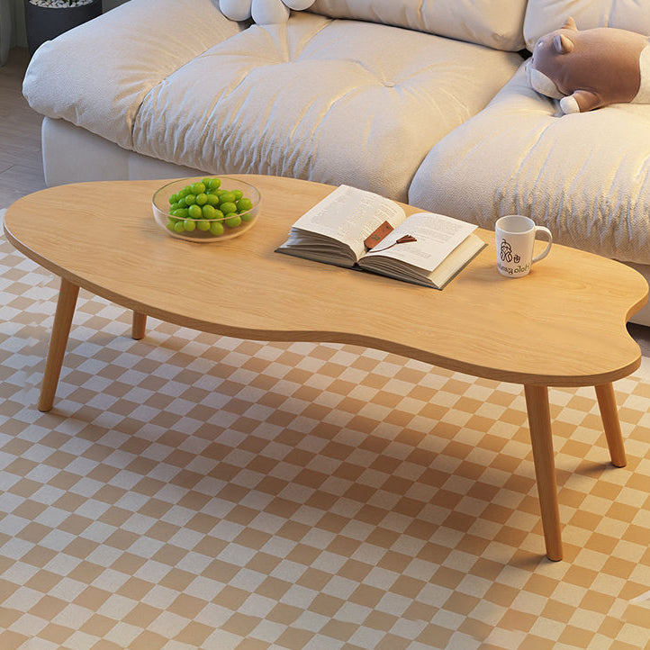 Modern Minimalist Metal & Wood Irregular Cloud-Shaped Coffee Table For Living Room