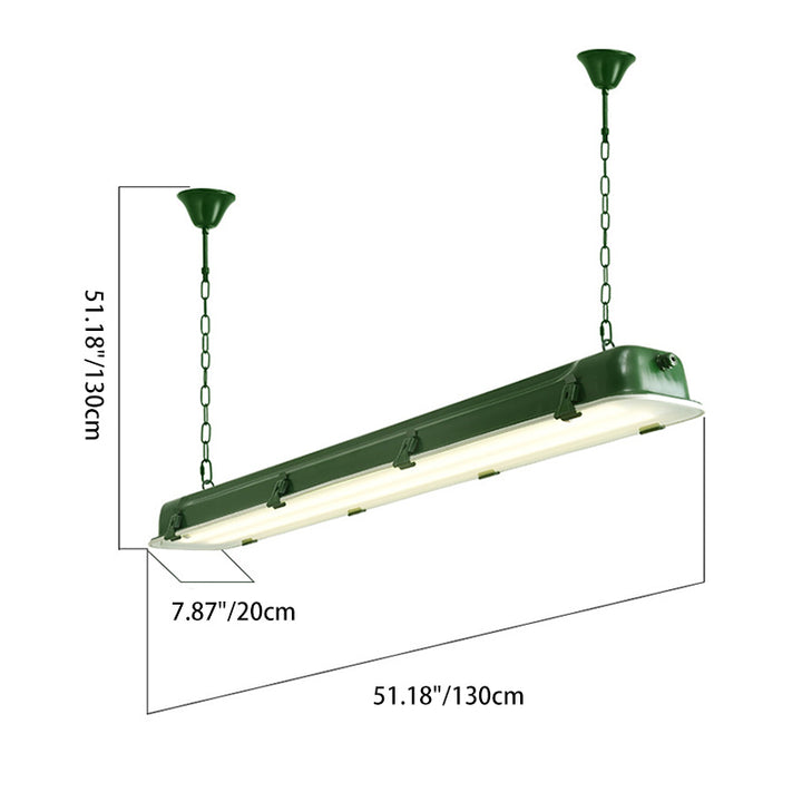 Contemporary Industrial Iron Rectangular LED Island Light Chandelier For Dining Room