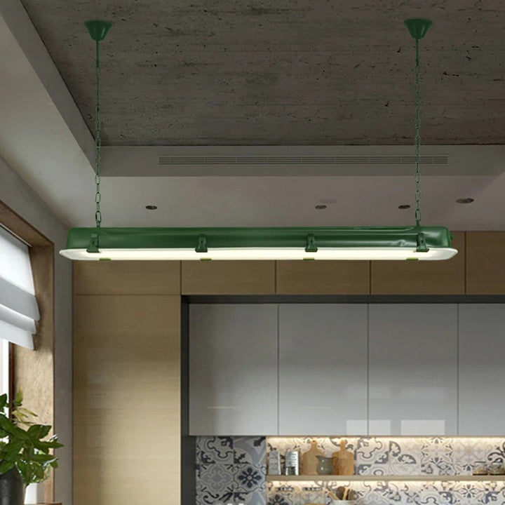 Contemporary Industrial Iron Rectangular LED Island Light Chandelier For Dining Room