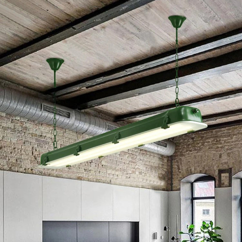Contemporary Industrial Iron Rectangular LED Island Light Chandelier For Dining Room