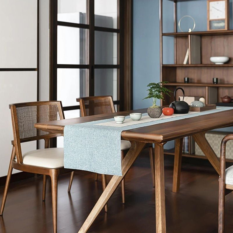 Traditioneller Vintage-Mikrofaserleder-, Holz- und Rattan-Kurven-Esszimmerstuhl für Esszimmer, Wohnzimmer und Schlafzimmer 
