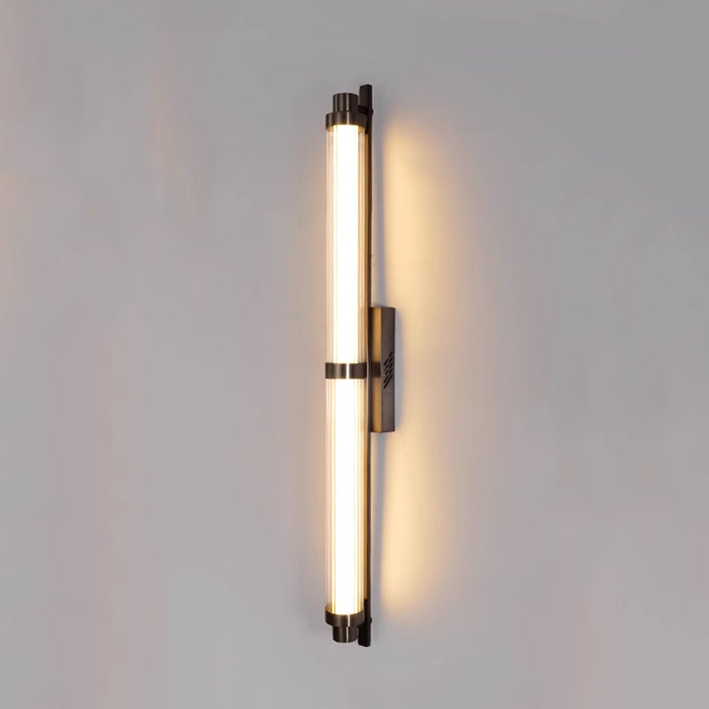 Modern Minimalist Iron Glass Cylinder Rectangle LED Wall Sconce Lamp For Living Room