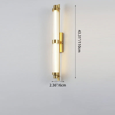 Modern Minimalist Iron Glass Cylinder Rectangle LED Wall Sconce Lamp For Living Room
