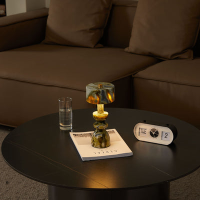 Lámpara de Mesa LED USB de Mármol de Aluminio Minimalista Moderna 