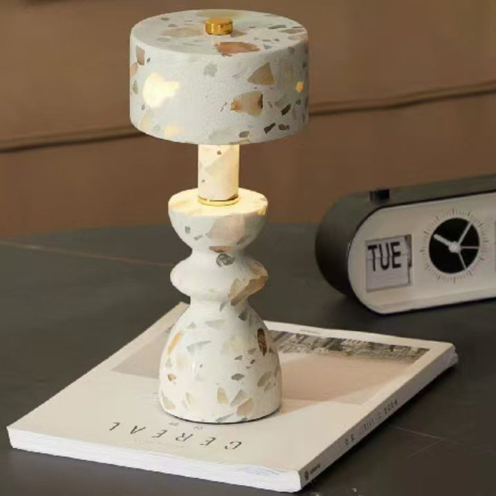 Lámpara de Mesa LED USB de Mármol de Aluminio Minimalista Moderna 