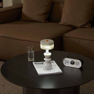 Lámpara de Mesa LED USB de Mármol de Aluminio Minimalista Moderna 