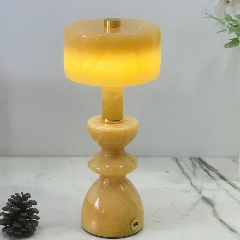 Lámpara de Mesa LED USB de Mármol de Aluminio Minimalista Moderna 