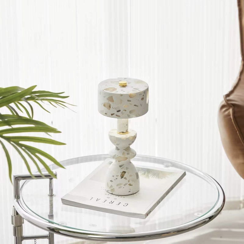 Lámpara de Mesa LED USB de Mármol de Aluminio Minimalista Moderna 