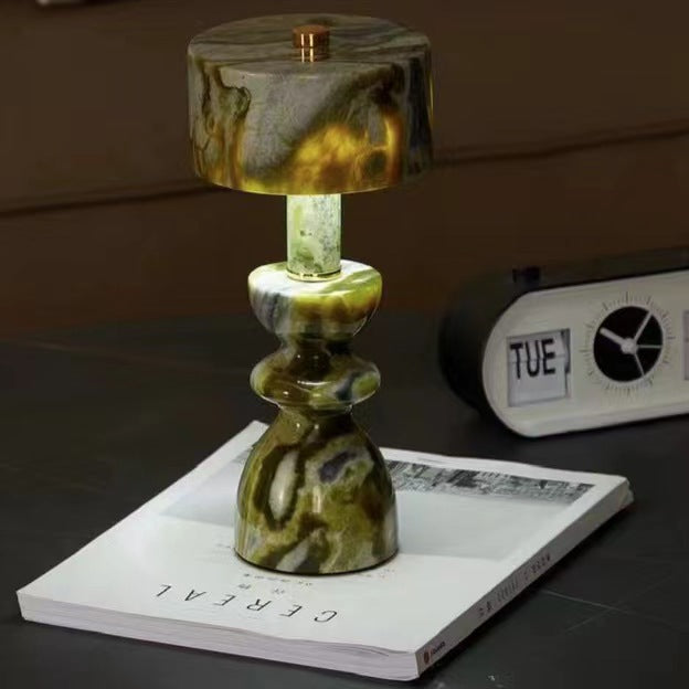 Lámpara de Mesa LED USB de Mármol de Aluminio Minimalista Moderna 