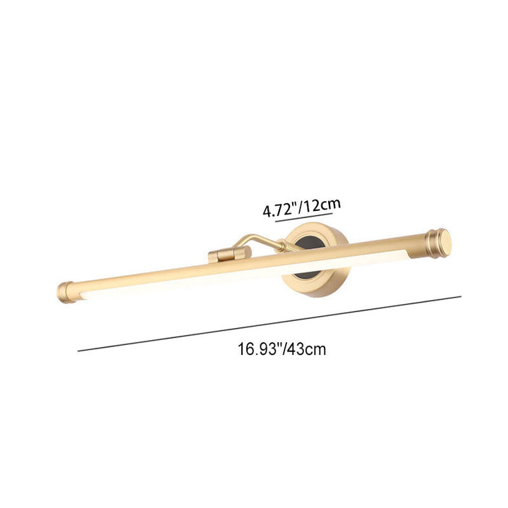 Modern Luxury Long Strip Full Copper Arcylic LED Vanity Light Wall Sconce Lamp
