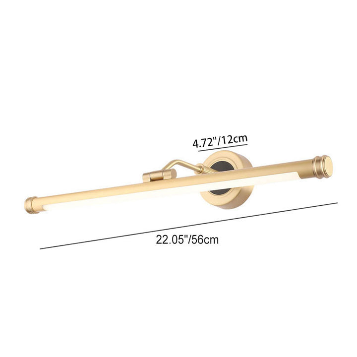 Modern Luxury Long Strip Full Copper Arcylic LED Vanity Light Wall Sconce Lamp