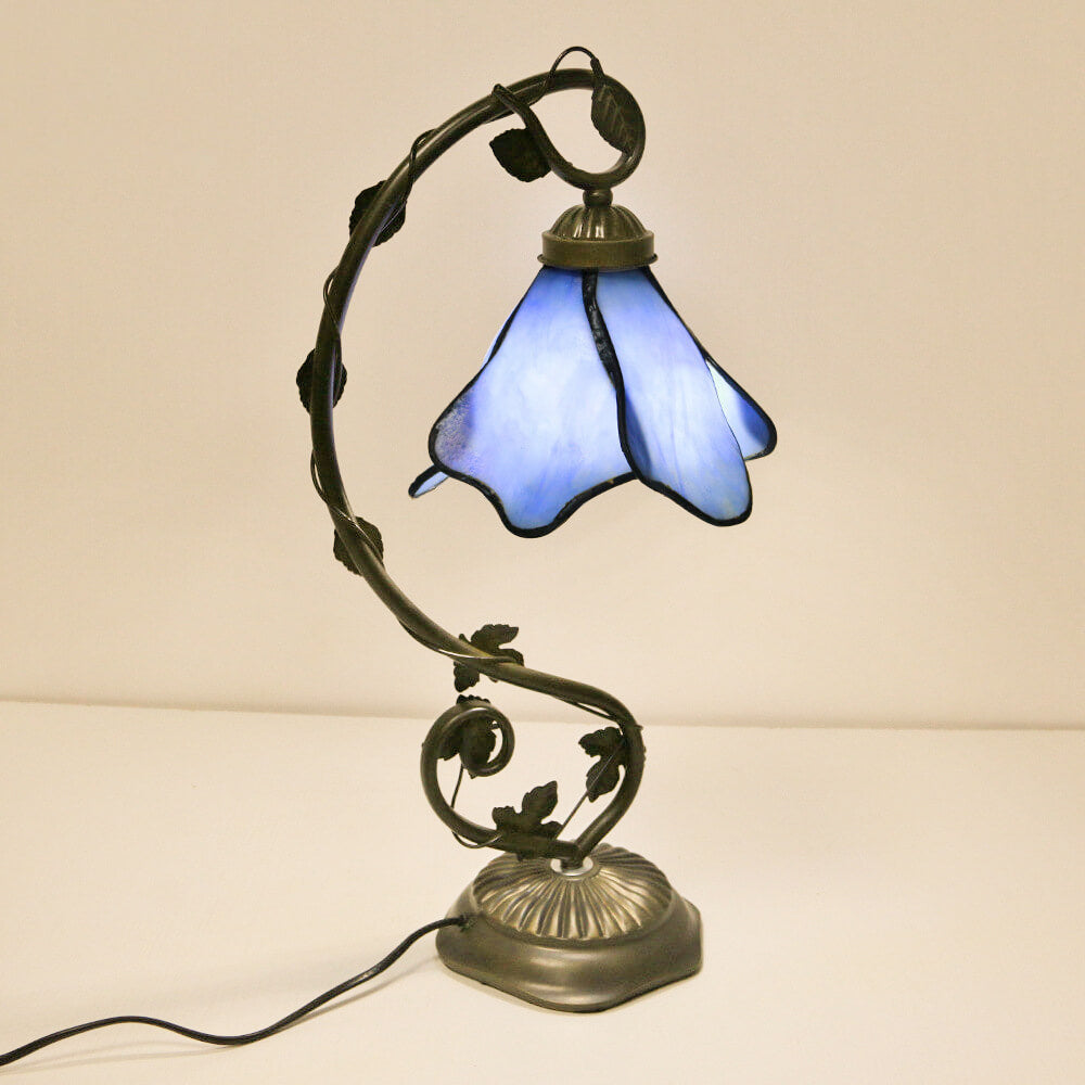 Tiffany Einfache Blütenblatt Harz Buntglas 1-Licht Tischlampe 