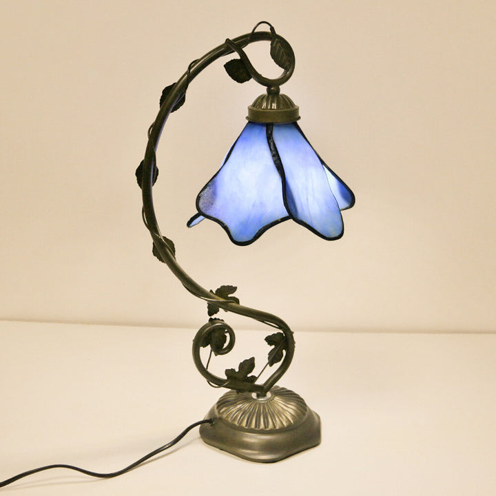 Tiffany Einfache Blütenblatt Harz Buntglas 1-Licht Tischlampe 