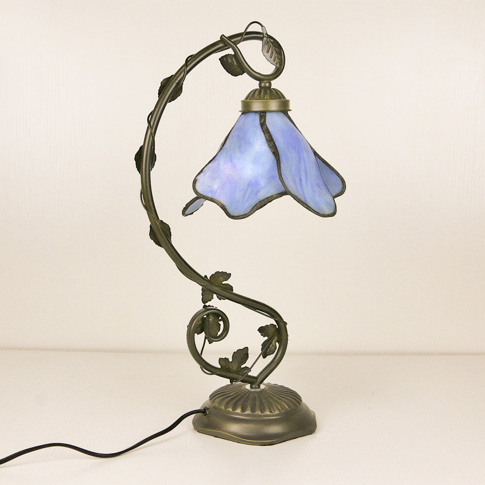 Tiffany Einfache Blütenblatt Harz Buntglas 1-Licht Tischlampe 