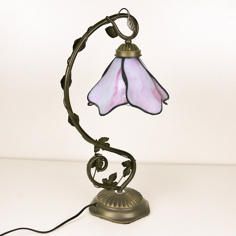 Tiffany Einfache Blütenblatt Harz Buntglas 1-Licht Tischlampe 