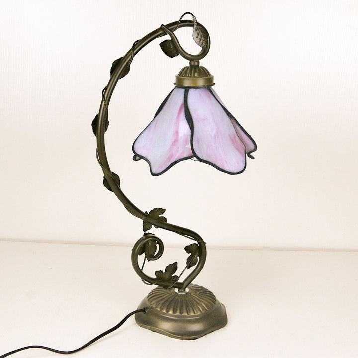 Tiffany Einfache Blütenblatt Harz Buntglas 1-Licht Tischlampe 