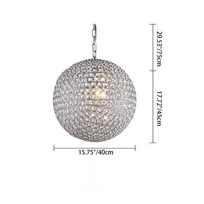Modern Minimalist Round Iron Crystal 4/5/6 Light Chandelier For Living Room