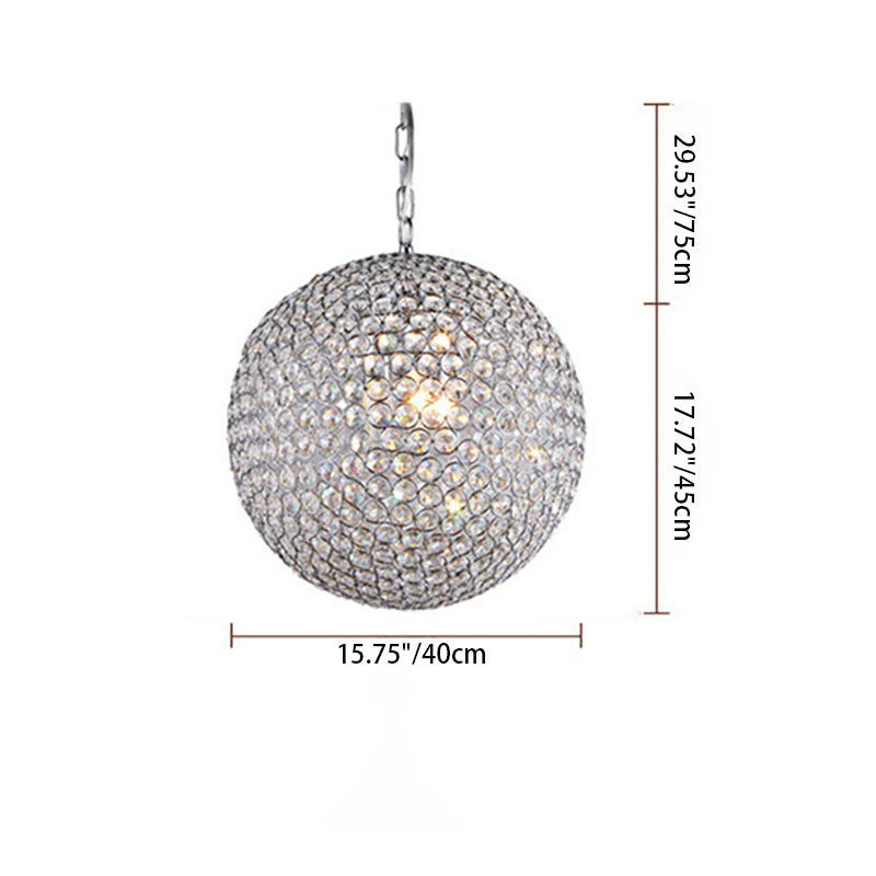 Modern Minimalist Round Iron Crystal 4/5/6 Light Chandelier For Living Room