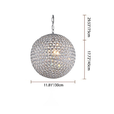 Modern Minimalist Round Iron Crystal 4/5/6 Light Chandelier For Living Room