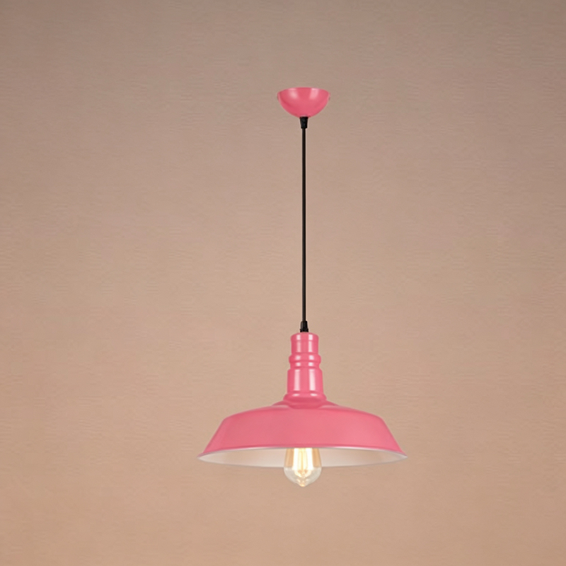 Zeitgenössische industrielle runde Eisen 1-Licht Pendelleuchte für das Wohnzimmer 
