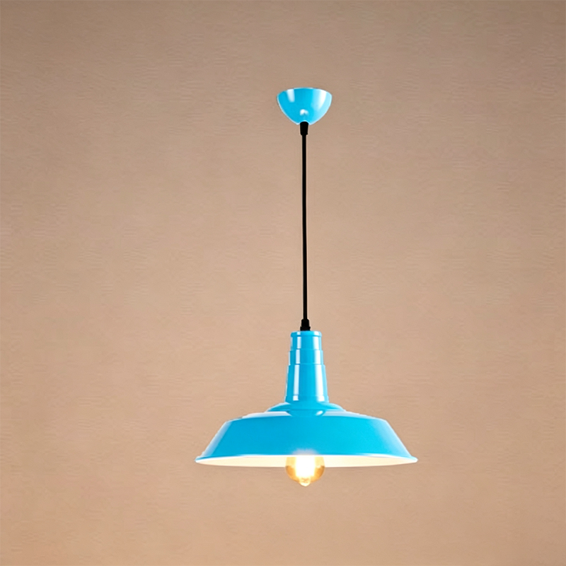 Zeitgenössische industrielle runde Eisen 1-Licht Pendelleuchte für das Wohnzimmer 