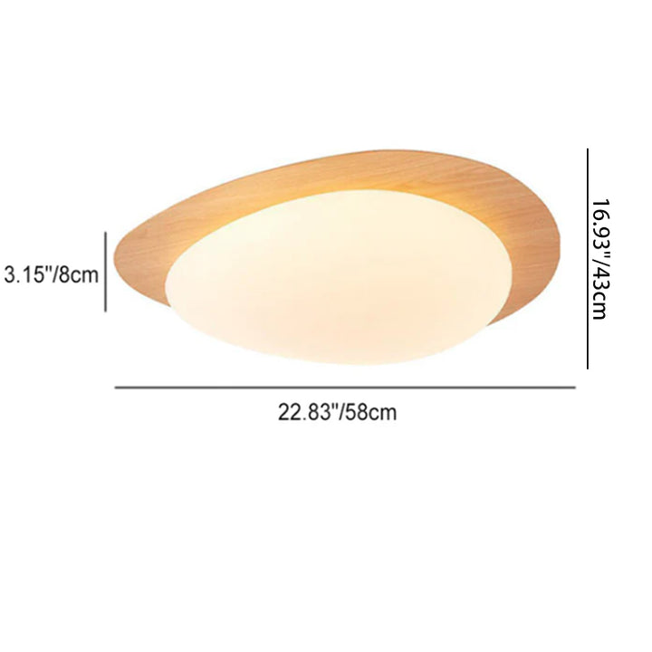 Luz de techo empotrada LED de hierro acrílico con forma de guijarro escandinavo contemporáneo para dormitorio 