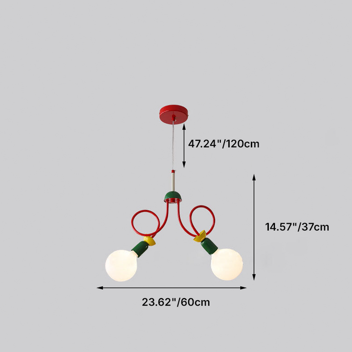Zeitgenössischer skandinavischer Orb Fruit Eisenglas 2/3/5 Licht Kronleuchter für Schlafzimmer 