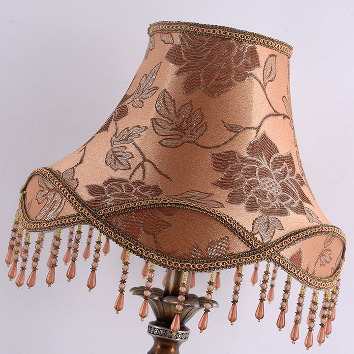 Traditional European Hexagonal Resin Fabric 1-Light Table Lamp For Bedroom