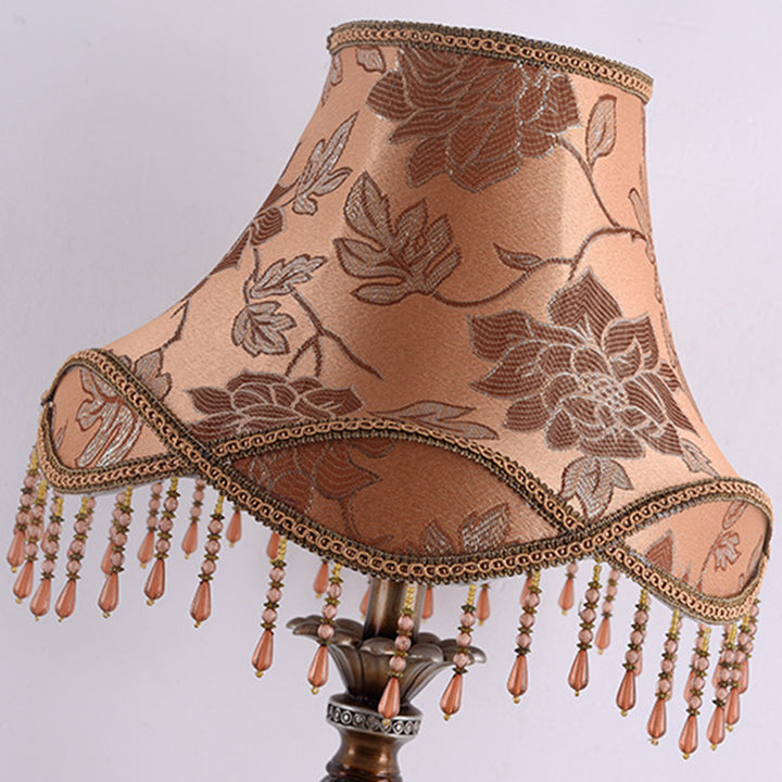 Traditional European Hexagonal Resin Fabric 1-Light Table Lamp For Bedroom