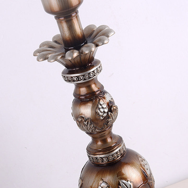 Traditional European Hexagonal Resin Fabric 1-Light Table Lamp For Bedroom