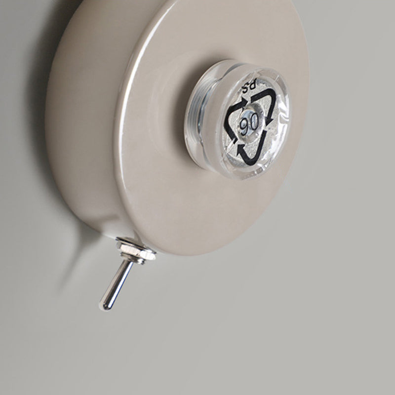 Modern Minimalist Cream Round Iron Aluminum 1-Light Wall Sconce Lamp For Bedroom