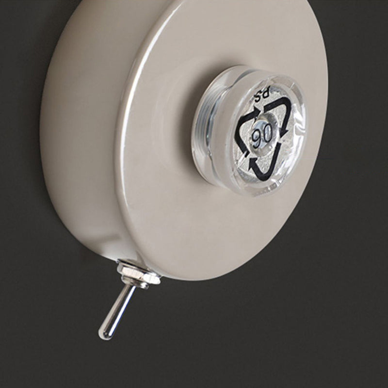 Modern Minimalist Cream Round Iron Aluminum 1-Light Wall Sconce Lamp For Bedroom