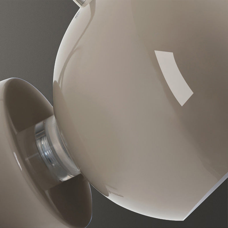 Modern Minimalist Cream Round Iron Aluminum 1-Light Wall Sconce Lamp For Bedroom