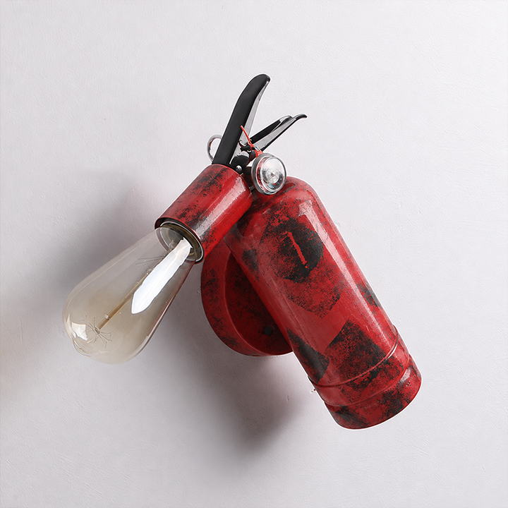 Contemporary Creative Fire Extinguisher Iron 1-Light Wall Sconce Lamp For Living Room